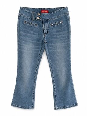 Vigor Jeans Vintage Y2K Light Blue Low Rise Flare Capri - Size Medium EUC